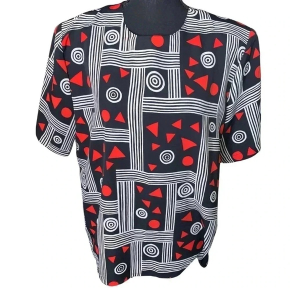 Vintage Modern Essentials Vintage Print Top, Size Medium - Picture 1 of 5